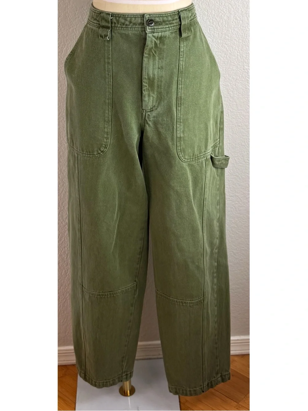 Alex Mill Pheobe Utility Cotton Cargo Pants Army Olive Green, size 30 - Picture 8 of 14
